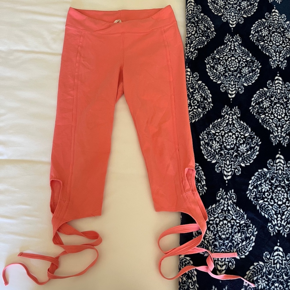 Free People Pink Turnout Lace-Up Leggings